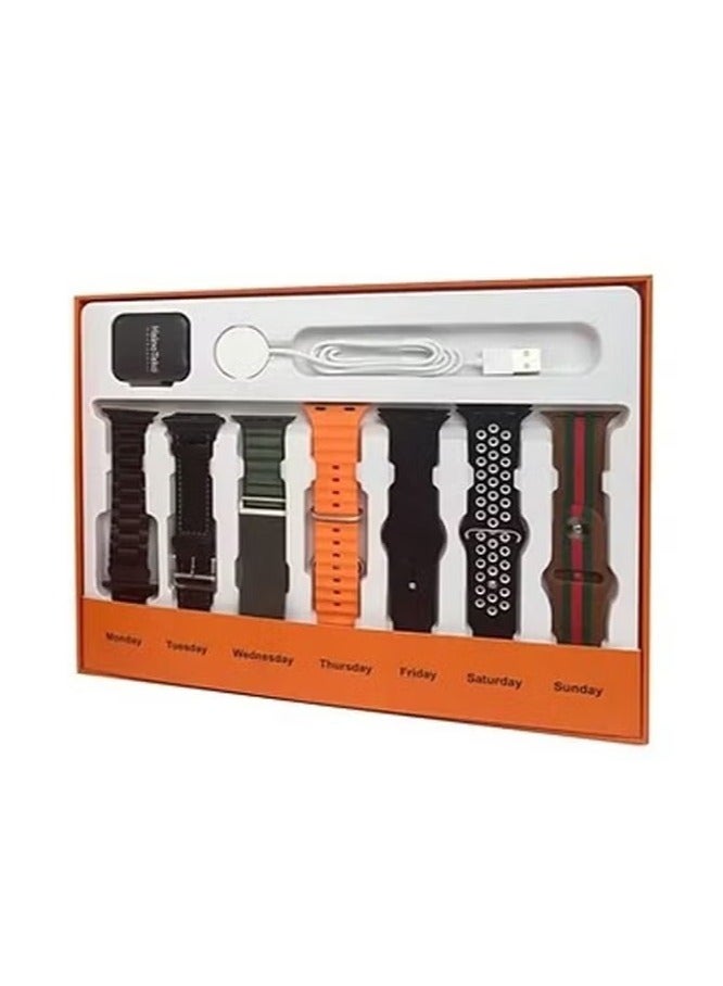 Haino Teko GP 7 Smart Watch with Seven Set  Straps and Wireless Charger for Men and Women – Stylish, Multifunctional Fitness Tracker, Heart Rate Monitor, Waterproof, and Customizable Design - Image 1