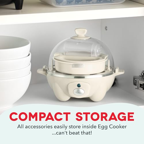 DASH Rapid Egg Cooker: 7 Egg Capacity Electric Egg Cooker for Hard Boiled Eggs, Poached Eggs, Scrambled Eggs, or Omelets with Auto Shut Off Feature - Cream - Image 5