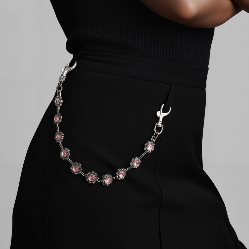 Weixiltc Bag Charm Chains, Cute Purse Extender Chain, Punk Charm Pants Link Chain for Women Girls (Diamond-Silver) - Image 4
