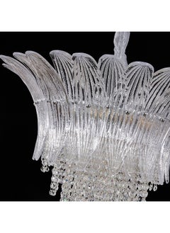 DANUBE HOME Danube Home Florio Crystal Chandelier For Bedroom| 9- Lights Indoor Lighting Fixture With E14 Socket| Metal Frame With Chrome Finish| Hanging Lights|Ceiling Lights| L63xW60xH63cm (1 Year Warranty)  - Image 4