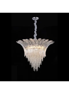 DANUBE HOME Danube Home Florio Crystal Chandelier For Bedroom| 9- Lights Indoor Lighting Fixture With E14 Socket| Metal Frame With Chrome Finish| Hanging Lights|Ceiling Lights| L63xW60xH63cm (1 Year Warranty)  - Image 3