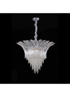 DANUBE HOME Danube Home Florio Crystal Chandelier For Bedroom| 9- Lights Indoor Lighting Fixture With E14 Socket| Metal Frame With Chrome Finish| Hanging Lights|Ceiling Lights| L63xW60xH63cm (1 Year Warranty)  - Image 2