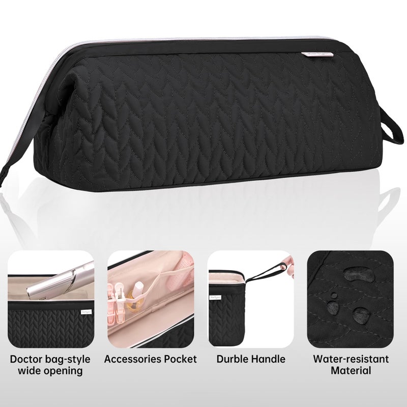 KarSyon Shark Flex Style Case for Dyson Airwrap Hair Dryer Brush Revlon Hair Tools Travel Bag Carrying Case Flat Curling Iron Organizer (Black) - Image 5