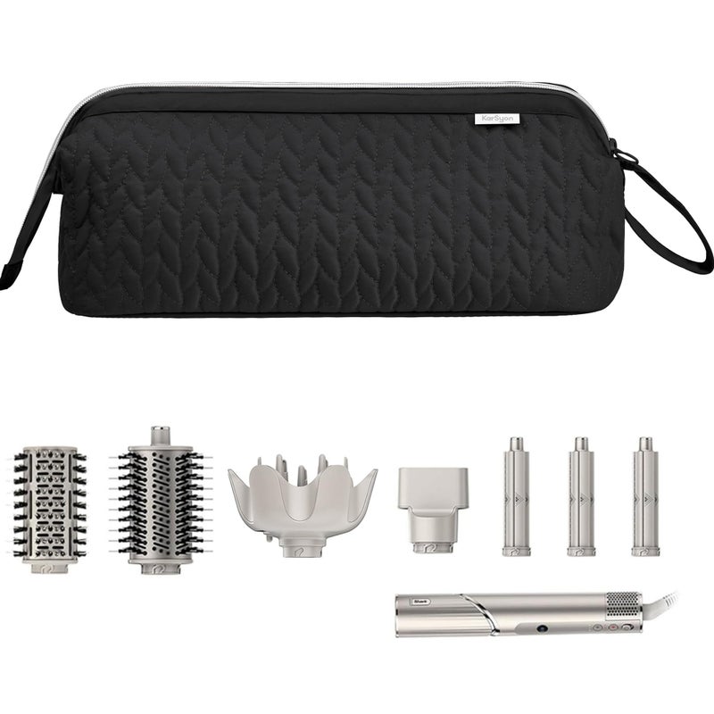 KarSyon Shark Flex Style Case for Dyson Airwrap Hair Dryer Brush Revlon Hair Tools Travel Bag Carrying Case Flat Curling Iron Organizer (Black) - Image 1