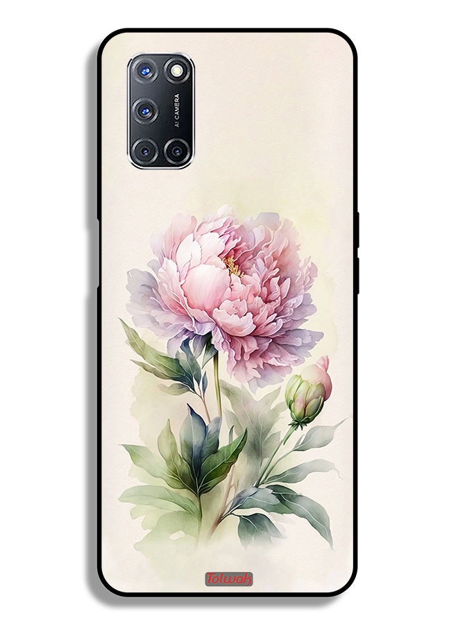 Tolwak Oppo A92 Protective Case Cover Watercolor Rose Paint Art - Image 1