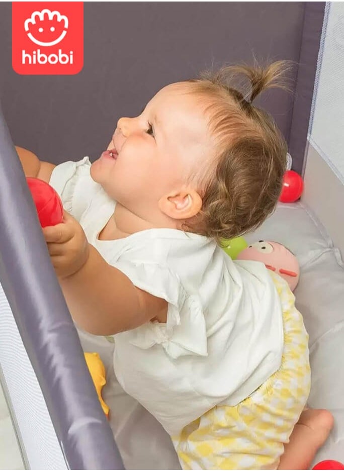 Portable Play Yard with Carry Bag and Shoulder Strap,Breathable Mesh Baby Crib with Comfortable Mattress and Carry Bag for Easy Travel and Storage