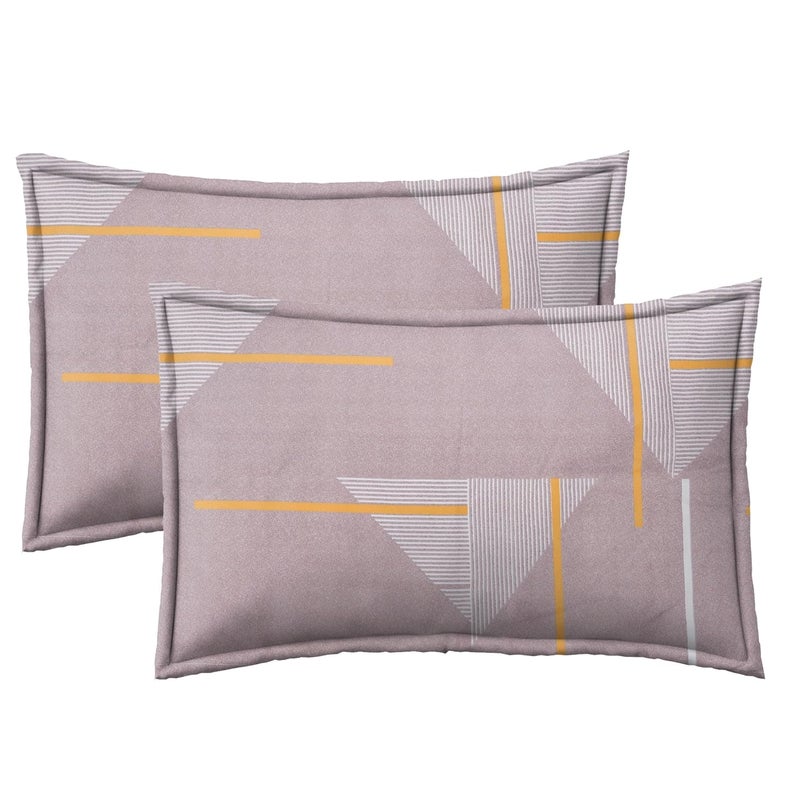 UmI. Umi Super Soft Brushed Microfiber Cotton Double Bedsheet With 2 Pillow CoversBedsheet 90X100Inches Pillow Cover 17X27Cm 144 Tc GreyPink - Image 3
