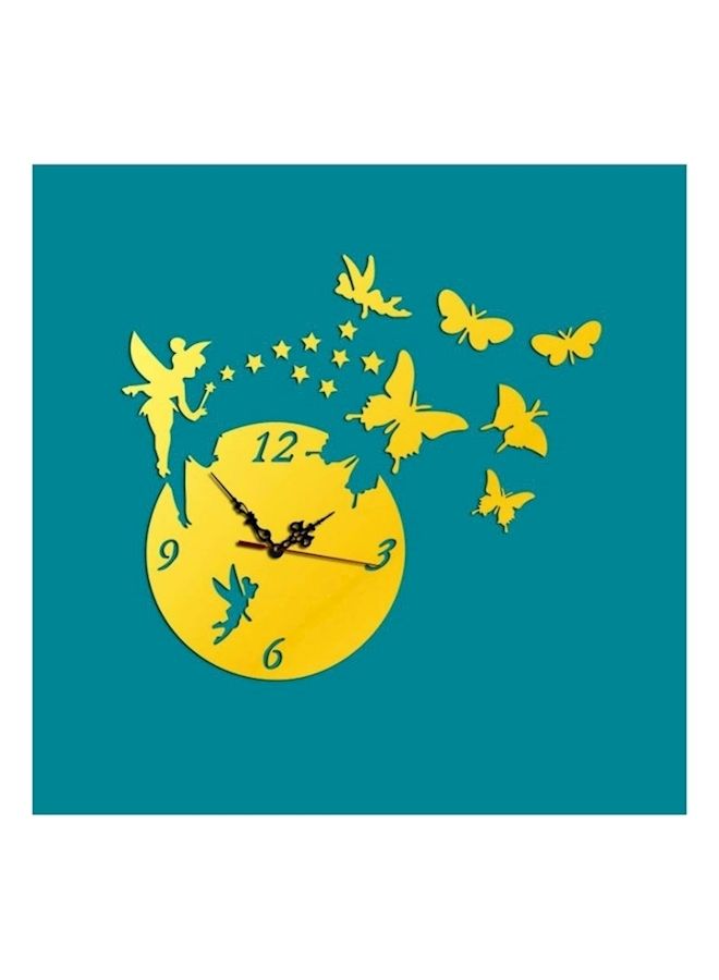 NIBEMINENT 3D Acrylic Material Removable Butterfly Elf Pattern Wall Clock Multicolour - Image 2