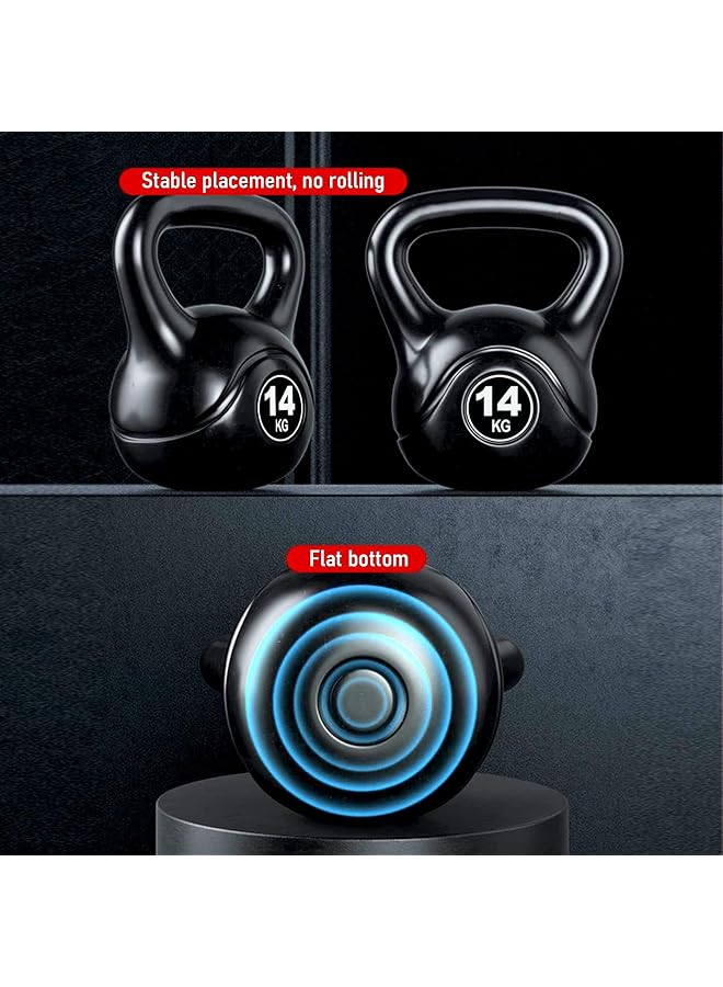 Sky Land Fitness Vinyl Kettlebell Dumbbell Black Strength Training Weights For Home Gym Full Body Exercises Kettlebell 14Kg - Image 5