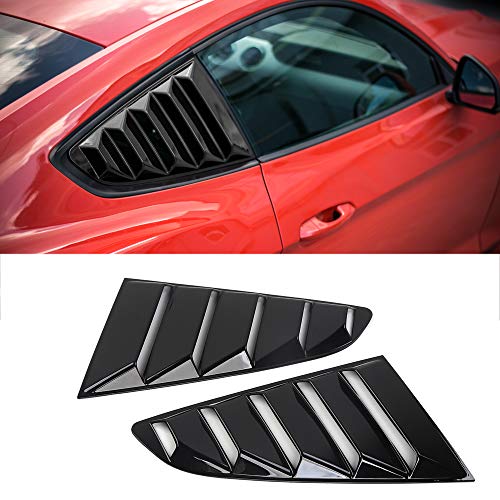JeCar Quarter Window Louvers for Ford Mustang 2015-2023 Exterior Accessories (Black) - Image 1
