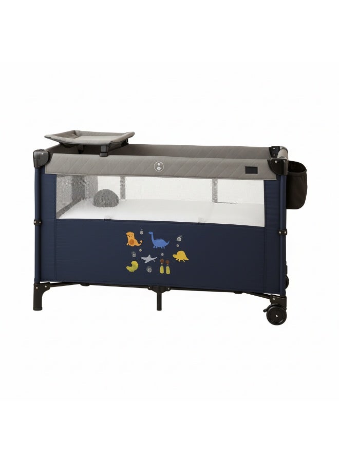 بورباي سرير و بلاي بن أطفال قابل للطي مع طاولة تغيير وحامل أدوات - بورباي