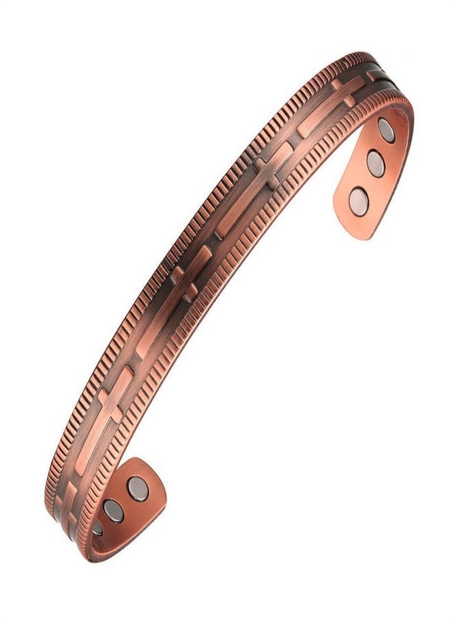 EDMIRIA Pure Copper Magnetic Kada for Men & Women | Real Copper Adjustable Cuff Bracelet with 6 Strong Magnets | Healing Therapy Jewelry for Pain Relief, Energy Balance, Wellness & Stylish Gift(Christian Cross) - Image 5