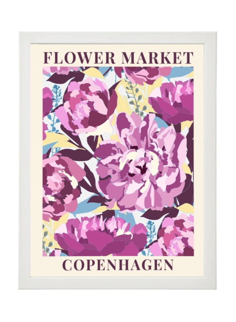Boomah Accessories Flower Market Copenhagen Colorful Botanical Art Poster with Frame 30x40cm 