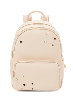 Faux Leather Backpack Beige