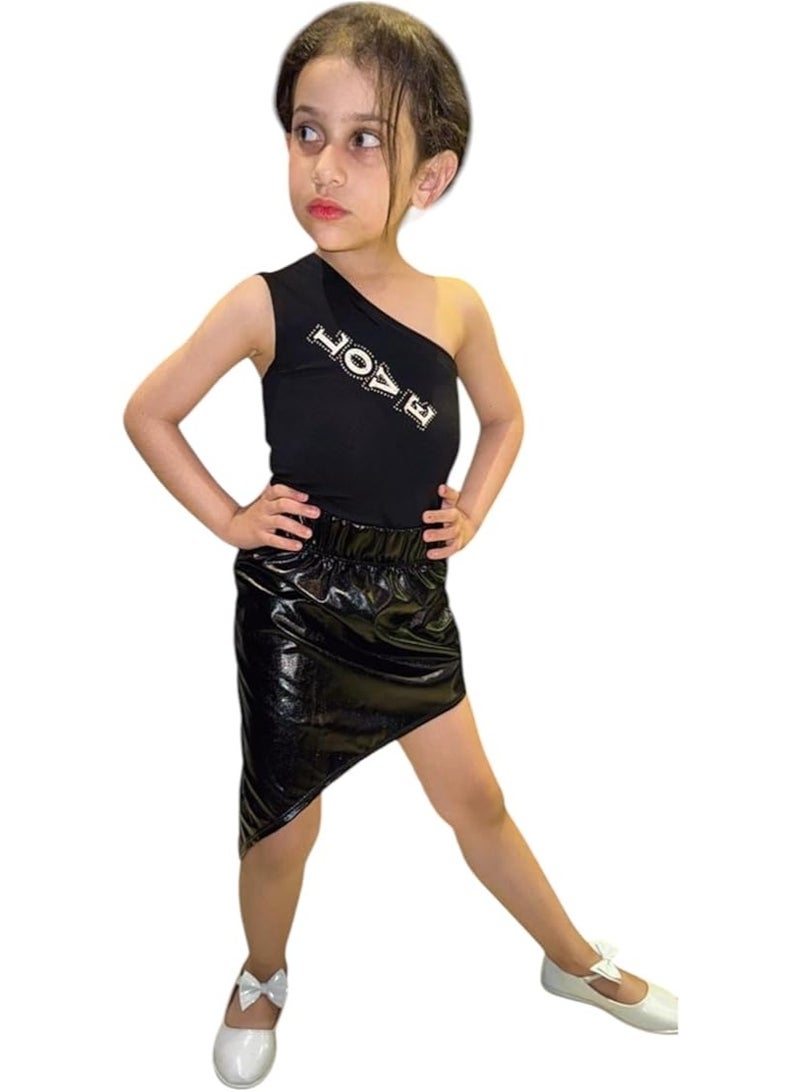 Girls' leather disco skirt