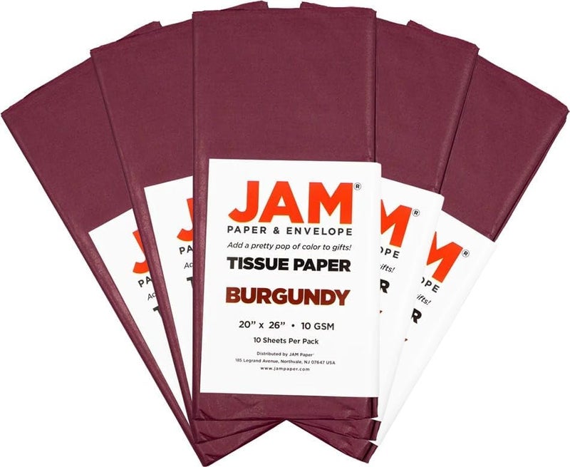 JAM Paper Tissue Paper - Burgundy - 50 Sheets/Pack - Image 4