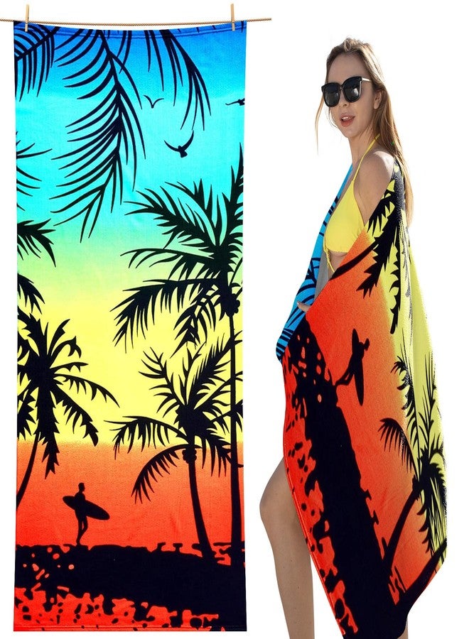 cabanana Microfiber Beach Towel Oversized - Quick Dry Beach Towels, Lightweight Thin for Travel, Large Size 70x40 Compact Pool Towel Beach Essentials (Coconut Tree) - Image 1