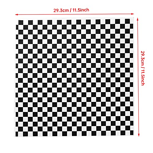 Oomcu 200 Sheets Black and White Checkered Dry Waxed Deli Paper Sheets, Paper Liners for Plastic Food Basket, Special for Wrapping Bread and Sandwiches(11.5''x11.5'') - Image 2