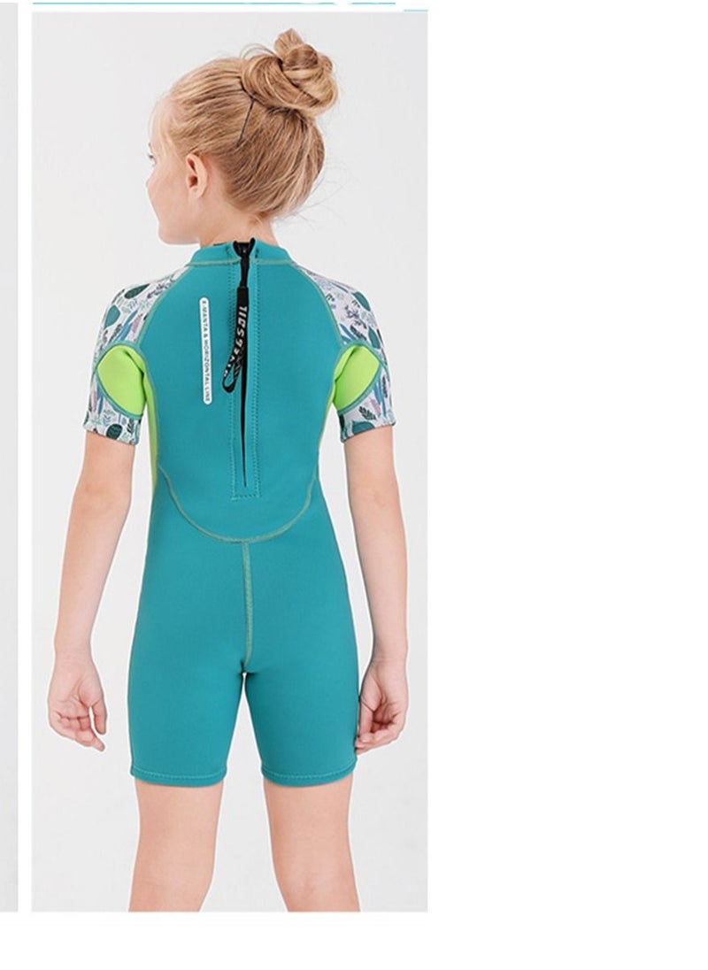 DIVE & SAIL - Keep Warm Children Diving Suit Three-layer High Elastic Wetsuit For Girls Blue - Image 1