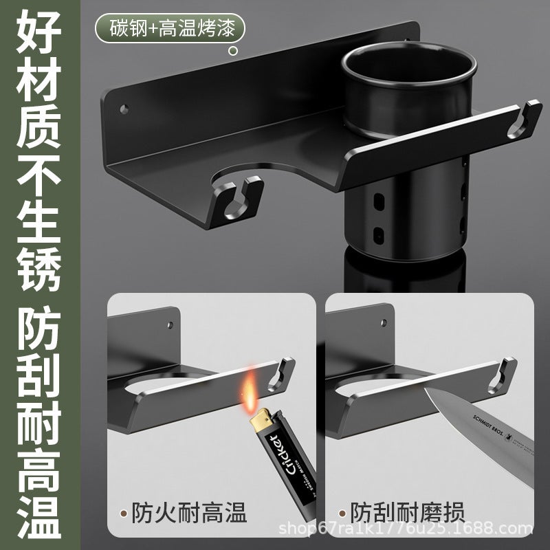 Hair Dryer Rack Punch-Free Household Bathroom Hair Dryer Rack Wall-Mounted Hair Dryer Rack Hair Dryer Comb Storage Rack - Image 5