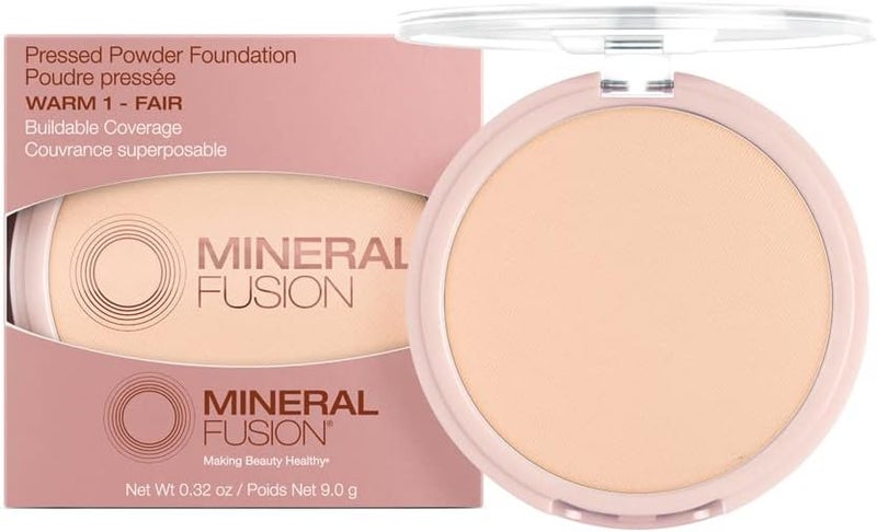 Mineral Fusion Pressed Powder Foundation - 01 Warm for Women, 0.32 oz - Image 1