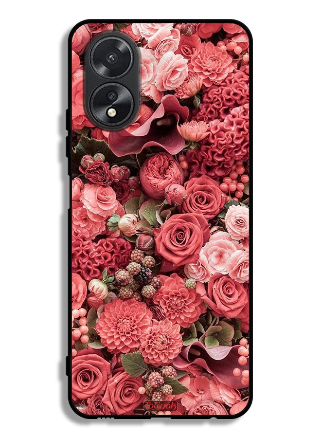 Tolwak Oppo A38 Protective Case Cover Peach Roses - Image 1
