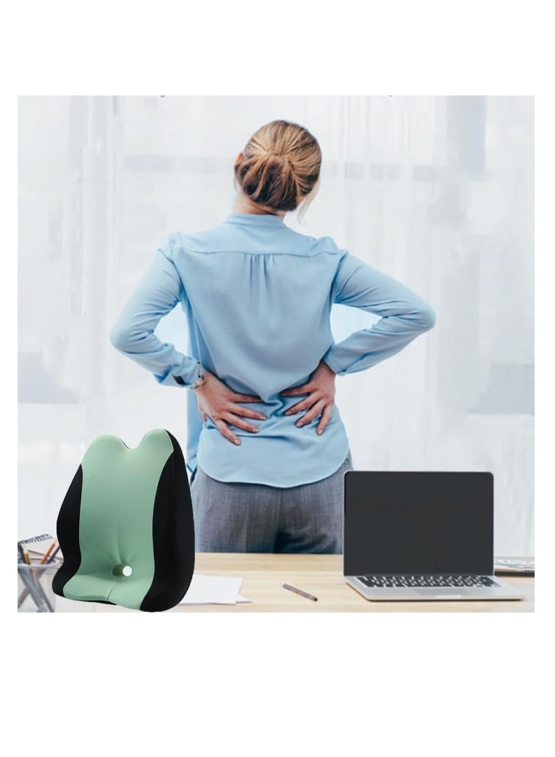 TYCOM Seat Cushion for Office Lumbar Support Pillow Chair Memory Foam Seat Cushion for Sciatica Back Support Pillow Chair Pads Reduce Tailbone Pressure Green. - Image 2