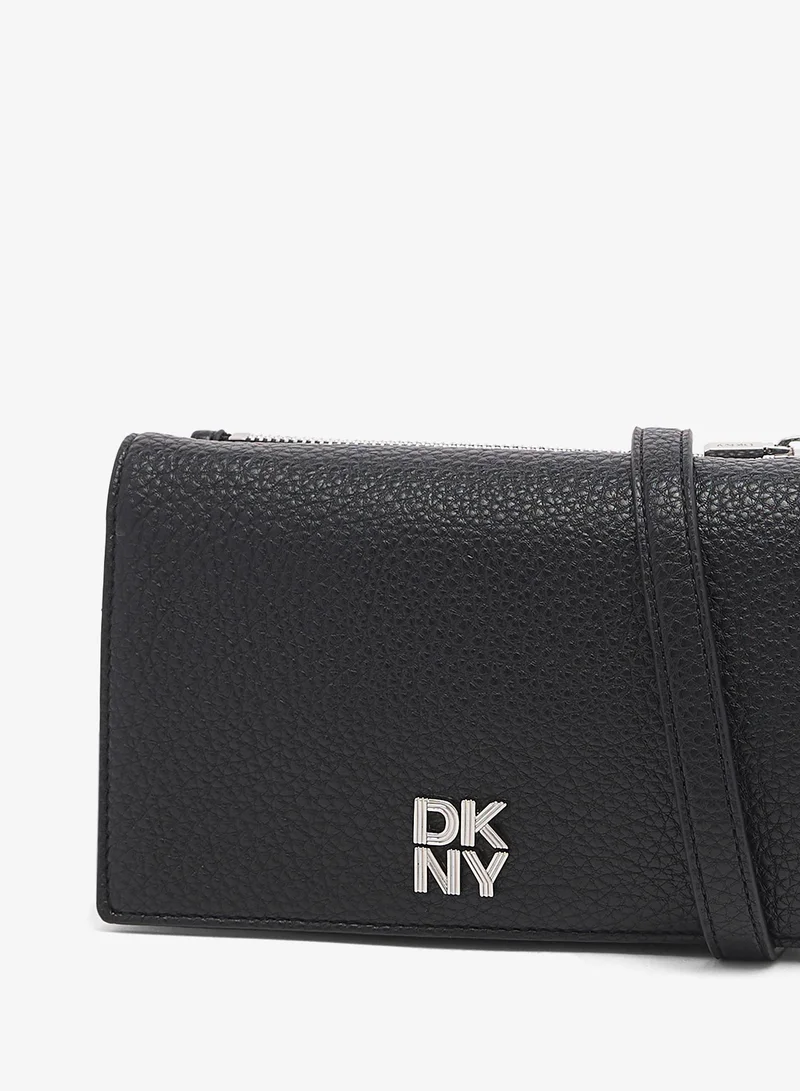 DKNY black/silver Etta Wallet On A String Crossbody for Women | Best Price UAE