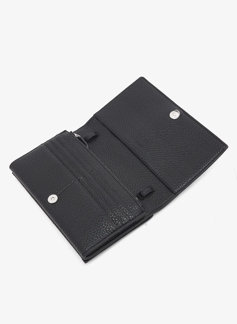 DKNY black/silver Etta Wallet On A String Crossbody for Women | Best Price UAE