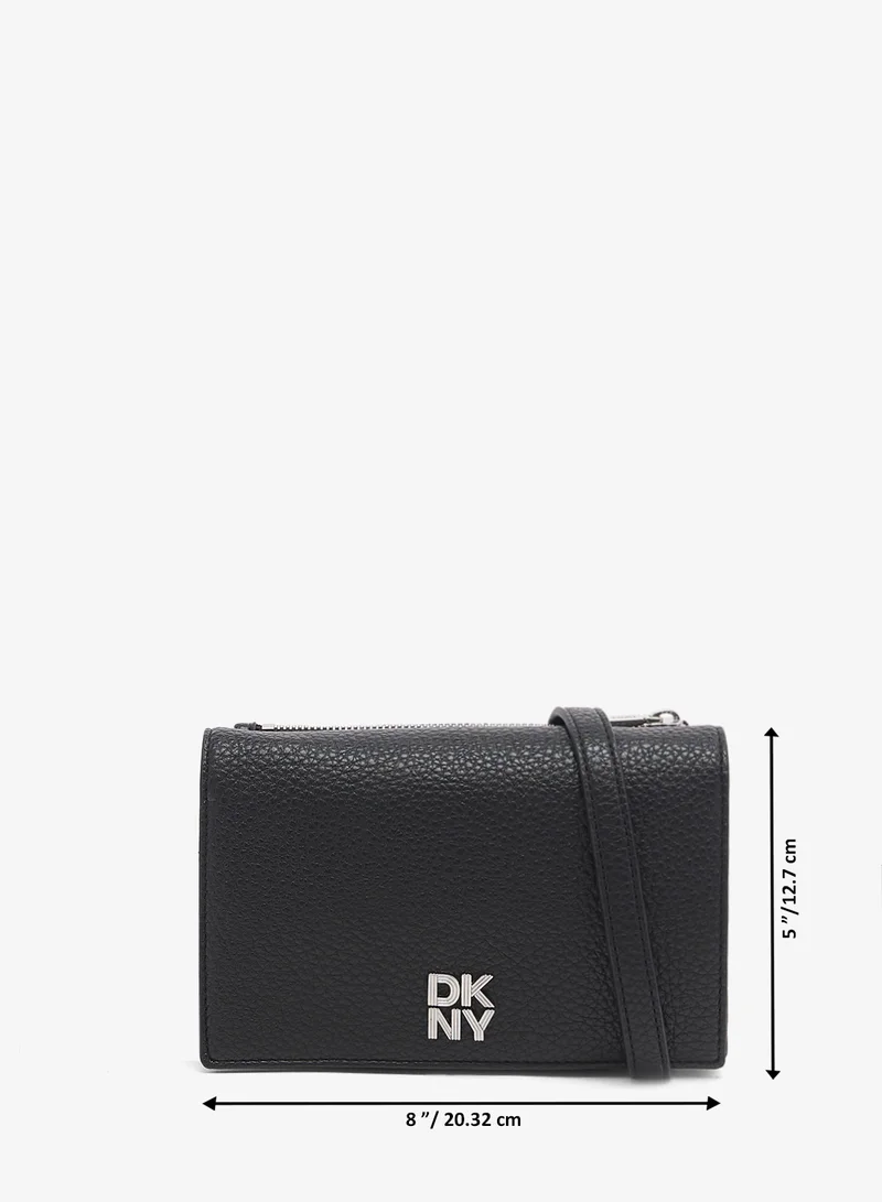 DKNY black/silver Etta Wallet On A String Crossbody for Women | Best Price UAE