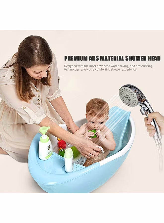 Shower Head - High Pressure Shower Heads 5 Spray Modes, Power Shower Head with One-Click Water Stop Button, Water Saving Shower Head for Adults Children (Silver) - Image 5