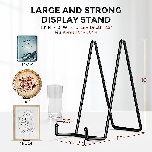 TRLife TR-LIFE 4 Pack 10 Inch Large Plate Stands for Display - Metal Plate Holder Stand + Picture Stand + Small Easels for Decorative Plate, Platter, Book, Plaques, Photo Frame, Tabletop Art - Image 2