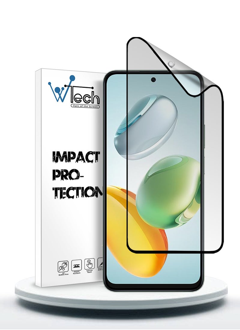 Wtech Honor X7c 4G 2024 Nano Ceramic Full Glue Full Cover Matte Flexible Screen Protector (MSCNMN) - Clear/Black  - Image 1