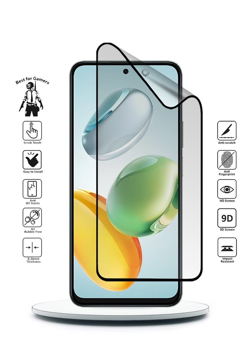 Wtech Honor X7c 4G 2024 Nano Ceramic Full Glue Full Cover Matte Flexible Screen Protector (MSCNMN) - Clear/Black  - Image 2