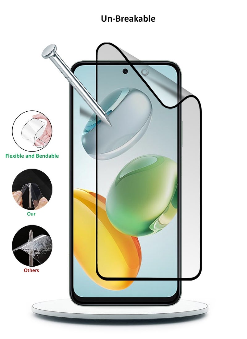 Wtech Honor X7c 4G 2024 Nano Ceramic Full Glue Full Cover Matte Flexible Screen Protector (MSCNMN) - Clear/Black  - Image 4