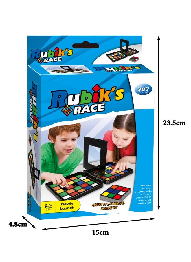 707 Games - Rubik’s Race Game, Classic Fast-Paced Puzzle Strategy Sequence Two Player Board Game, Slide and Match Brain-Teaser Puzzle Game, 2-Player Fun Speed Race Game for Kids and Adults, 23.5X15X4.8CM - Image 1