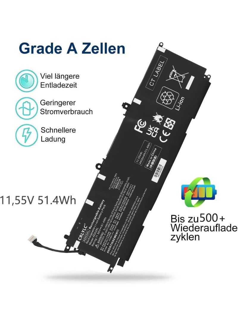 Terabyte AD03XL HSTNN-DB8D 921409-2C1 921439-855 921409-271 ADO3XL Battery Compatible for HP Envy 13-AD000 13-AD002NG 13-AD101TX 13-AD104TX 13-AD108TX 13-AD109TX Series (11.55V 51.4Wh 4450mAh) - Image 2