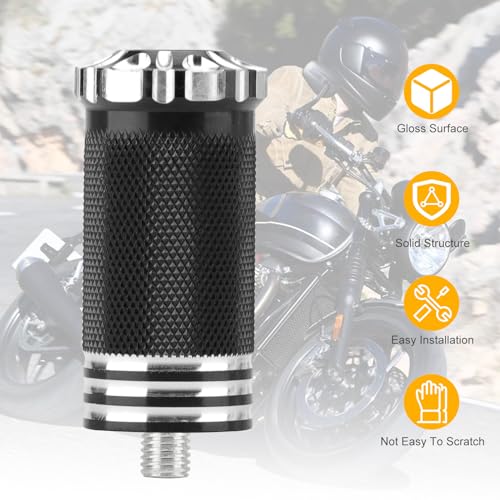 VG MOTO Motorcycle Shifter Peg Gear Shift Lever CNC Billet Foot Pegs Replacement for Harley Davidson Touring Softail Dyna Sportster Street Glide Road (Black-A,1pcs) - Image 3