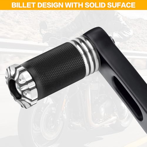 VG MOTO Motorcycle Shifter Peg Gear Shift Lever CNC Billet Foot Pegs Replacement for Harley Davidson Touring Softail Dyna Sportster Street Glide Road (Black-A,1pcs) - Image 2