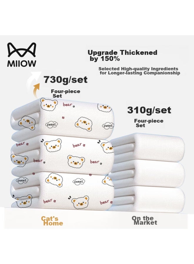 MIIOW Disposable Four-piece Set, Soft Cotton Feel, Thickened, Hygienic, Sterile, No-wash, For Travel, Business Trips, Hotel, Bedding, Duvet Cover, Pillowcases - Image 5