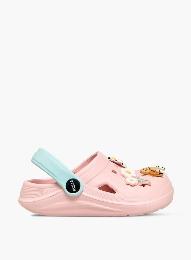 أكوا Girls Animal Applique Clogs