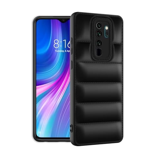 Plus Puffer Case Camera Protection Soft Back Cover for Redmi Note 8 Pro - Black - Image 2