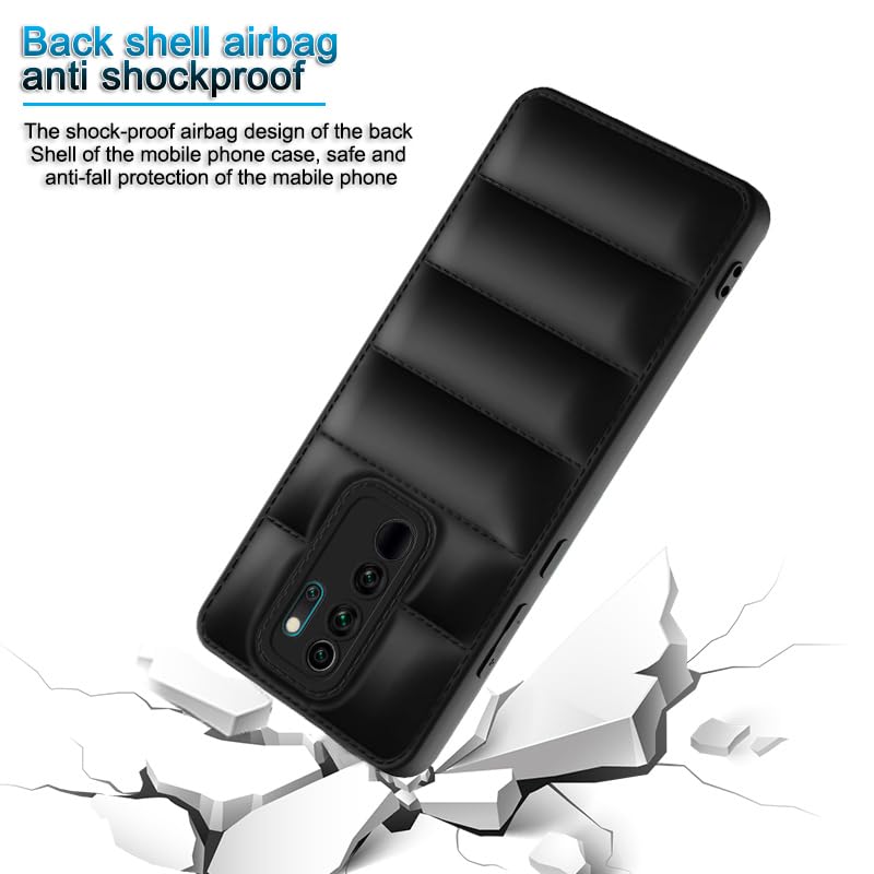Plus Puffer Case Camera Protection Soft Back Cover for Redmi Note 8 Pro - Black - Image 4