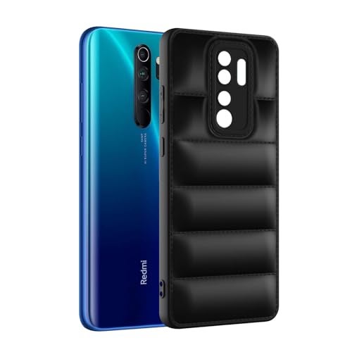 Plus Puffer Case Camera Protection Soft Back Cover for Redmi Note 8 Pro - Black - Image 3