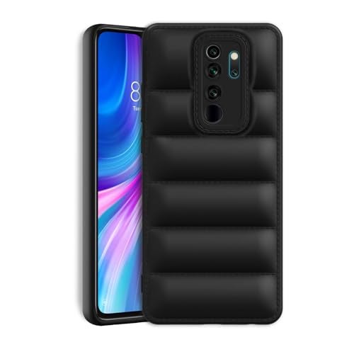 Plus Puffer Case Camera Protection Soft Back Cover for Redmi Note 8 Pro - Black - Image 1