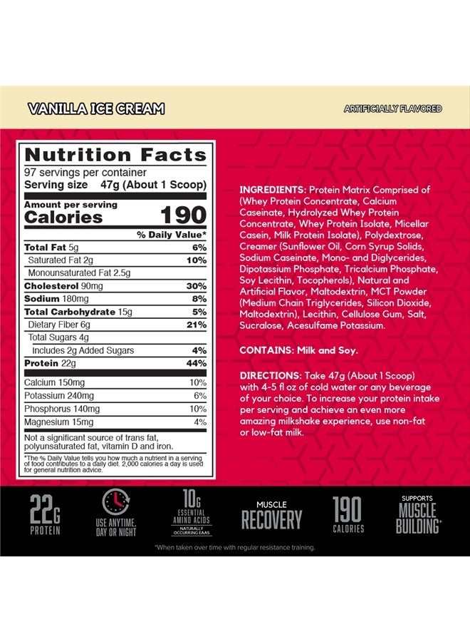 BSN SYNTHA-6 Whey Protein Powder, Vanilla Protein Powder with Micellar Casein, Milk Protein Isolate Powder, Vanilla Ice Cream, 97 Servings (Package May Vary)  - Image 3