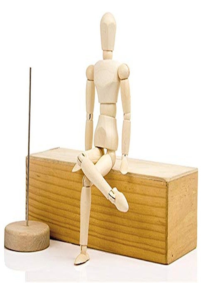 KNAFS 30 cm Wooden Manikin Movable Limbs Human Mannequin Model for Artist Sketching Hand Blockhead Puppet Home Decoration - Image 3