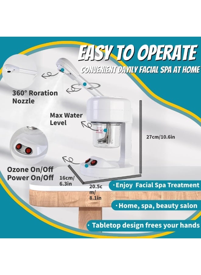 Excefore جهاز بخار الوجه الأوزون المحمول 3 في 1 - مرطب شخصي وجهاز بخار للزيوت الأساسية مع ذراع دوار - مثالي للاستخدام في المنزل أو الصالون - Image 4