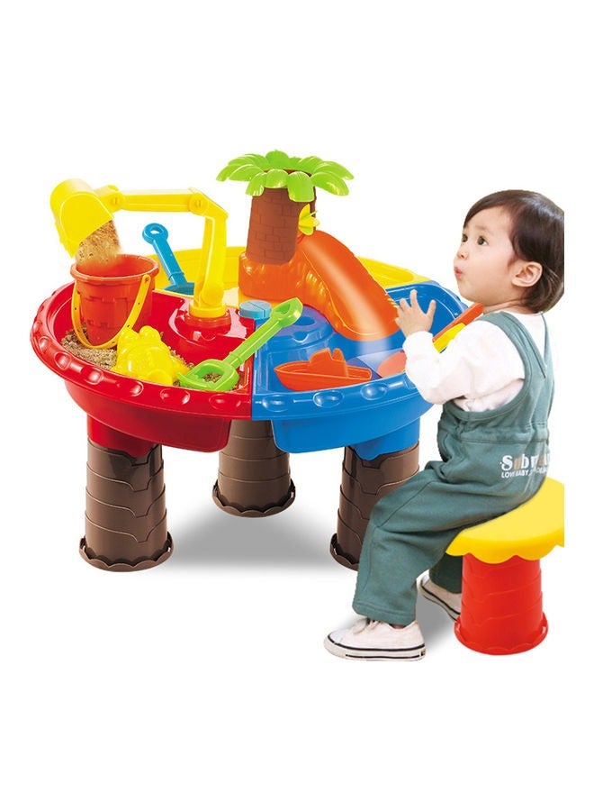 1 Set Children Beach Table Sand Play Toys Set Baby Water Sand Dredging Tools Color Random 36*36*36cm - Image 1