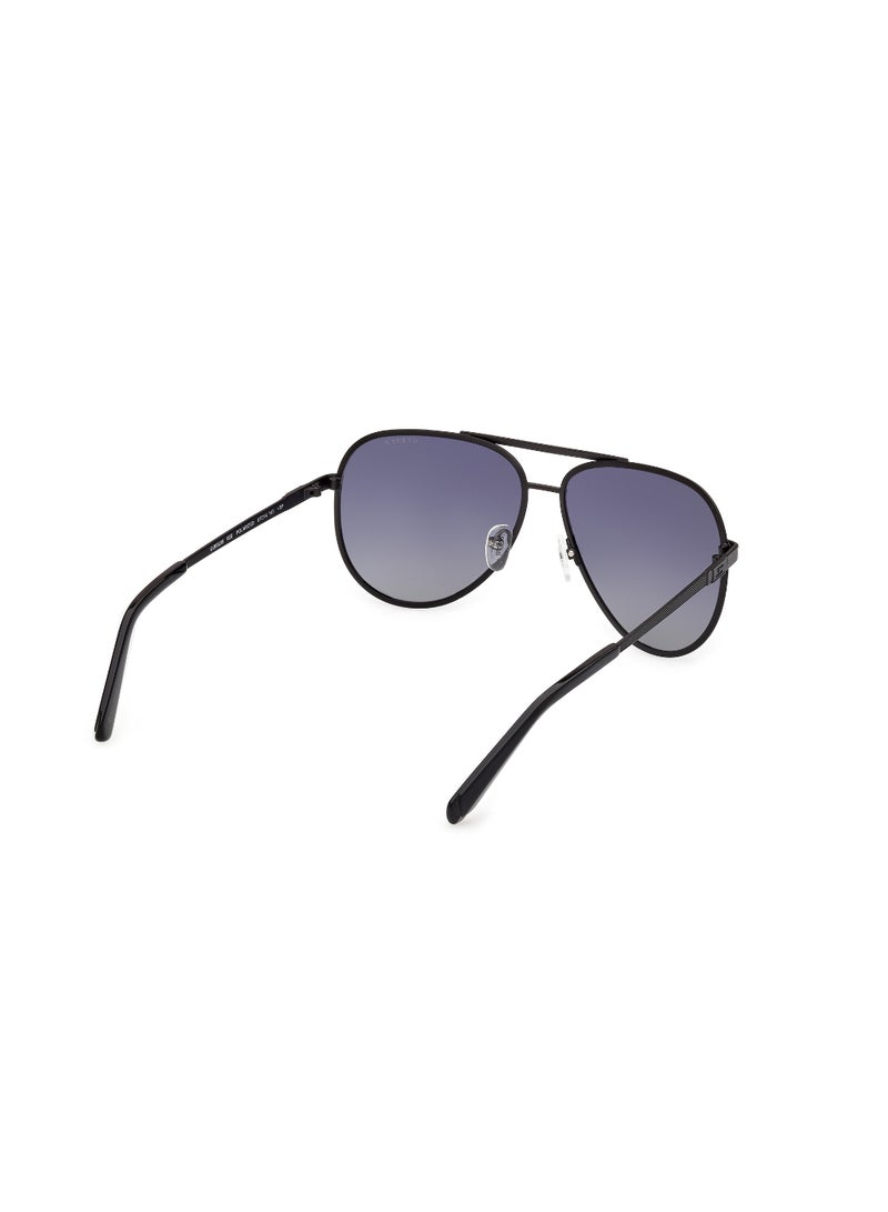 GUESS FULL RIM MALE PILOT BLACK METAL SUNGLASSES - Image 5